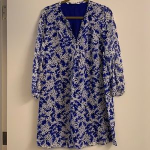 DVF silk blue floral dress
